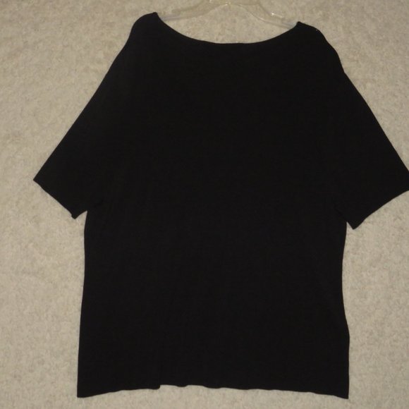 Larry Levine*‎ Women's Short Sleeve V-Neck Ribbed Pullover Blouse Size~ 2X - Picture 2 of 7